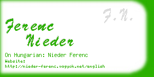 ferenc nieder business card